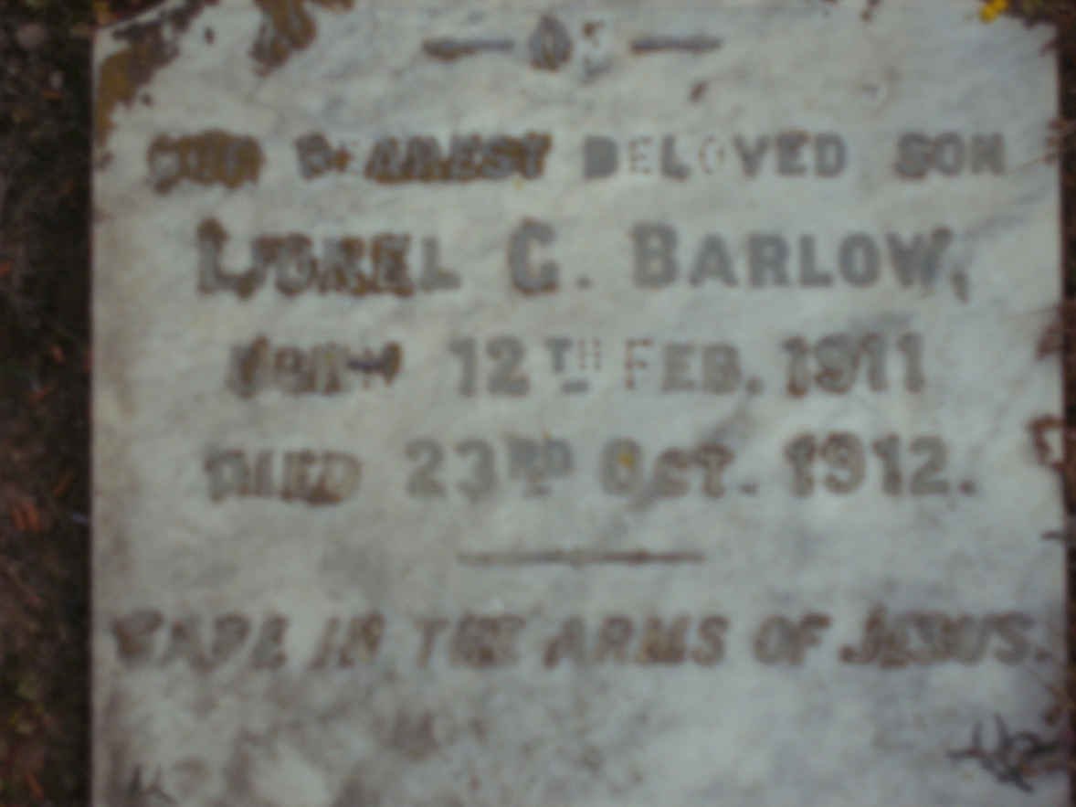 BARLOW Lionel G. 1911-1912