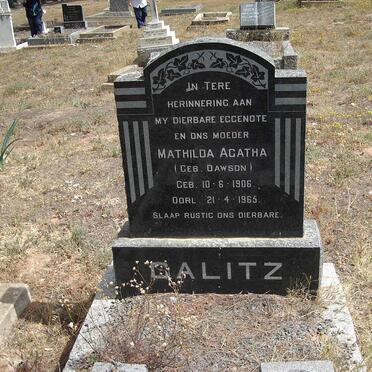 CALITZ Mathilda Agatha nee DAWSON 1906-1965