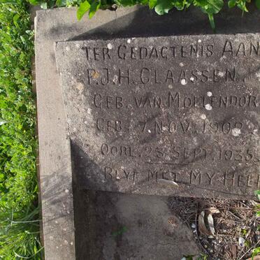 CLAASSEN P.J.H. nee VAN MOLLENDORFF 1902-1935