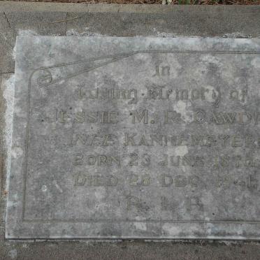 CAWDRY Jessie M.R. nee KANNEMEYER 1876-1941