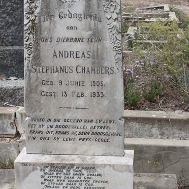 CHAMBERS Andreas Stephanus 1905-1933