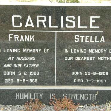 CARLISLE Frank 1908-1968 &amp; Stella 1908-1987