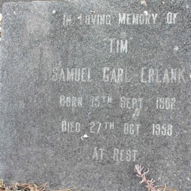 ERLANK Samuel Carl 1902-1958