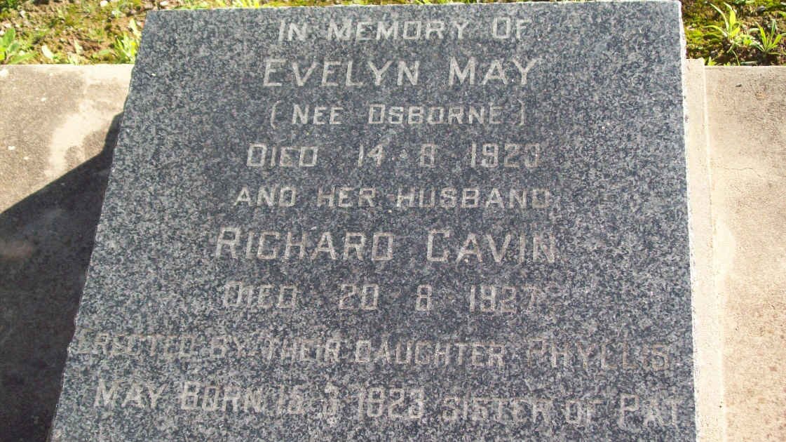 GAVIN Richard  -1927 &amp; Evelyn May OSBORNE  -1920