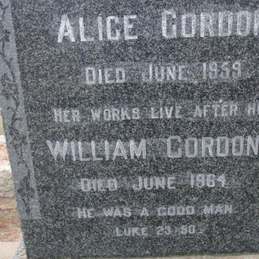 GORDON William -1964 &amp; Alice -1959