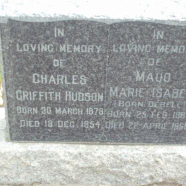 HUDSON Charles Griffith 1878-1954 &amp; Maud Marie Isabel DEBELL 1886-1958