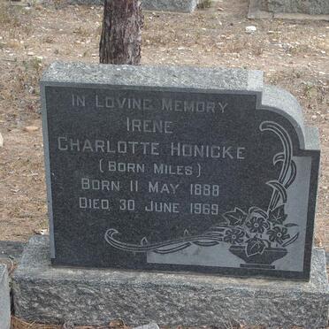 HONICKE Irene Charlotte nee MILES 1888-1969