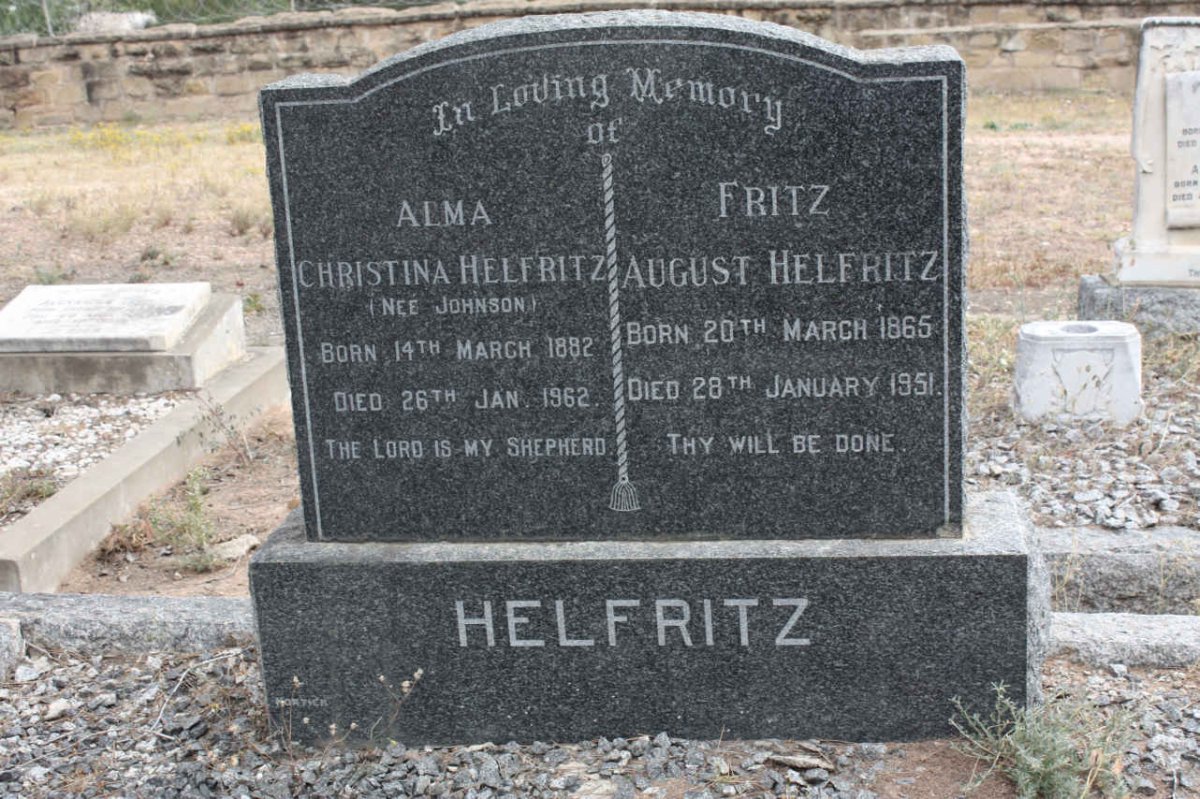 HELFRITZ Fritz August 1865-1951 &amp; Alma Christina JOHNSON 1882-1962
