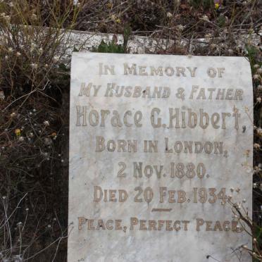 HIBBERT Horace G. 1880-1934
