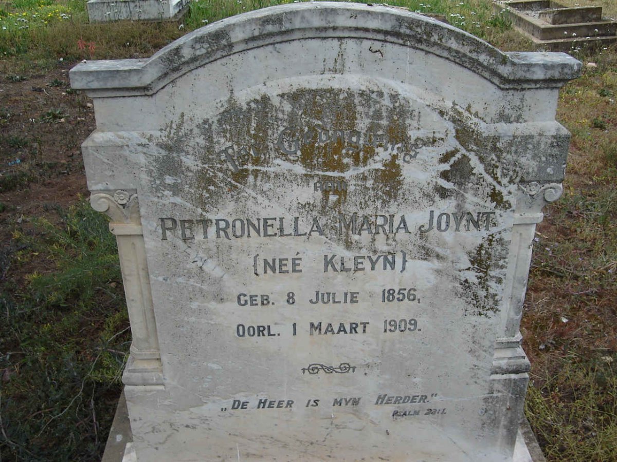 JOYNT Petronella Maria nee KLEYN 1856-1909