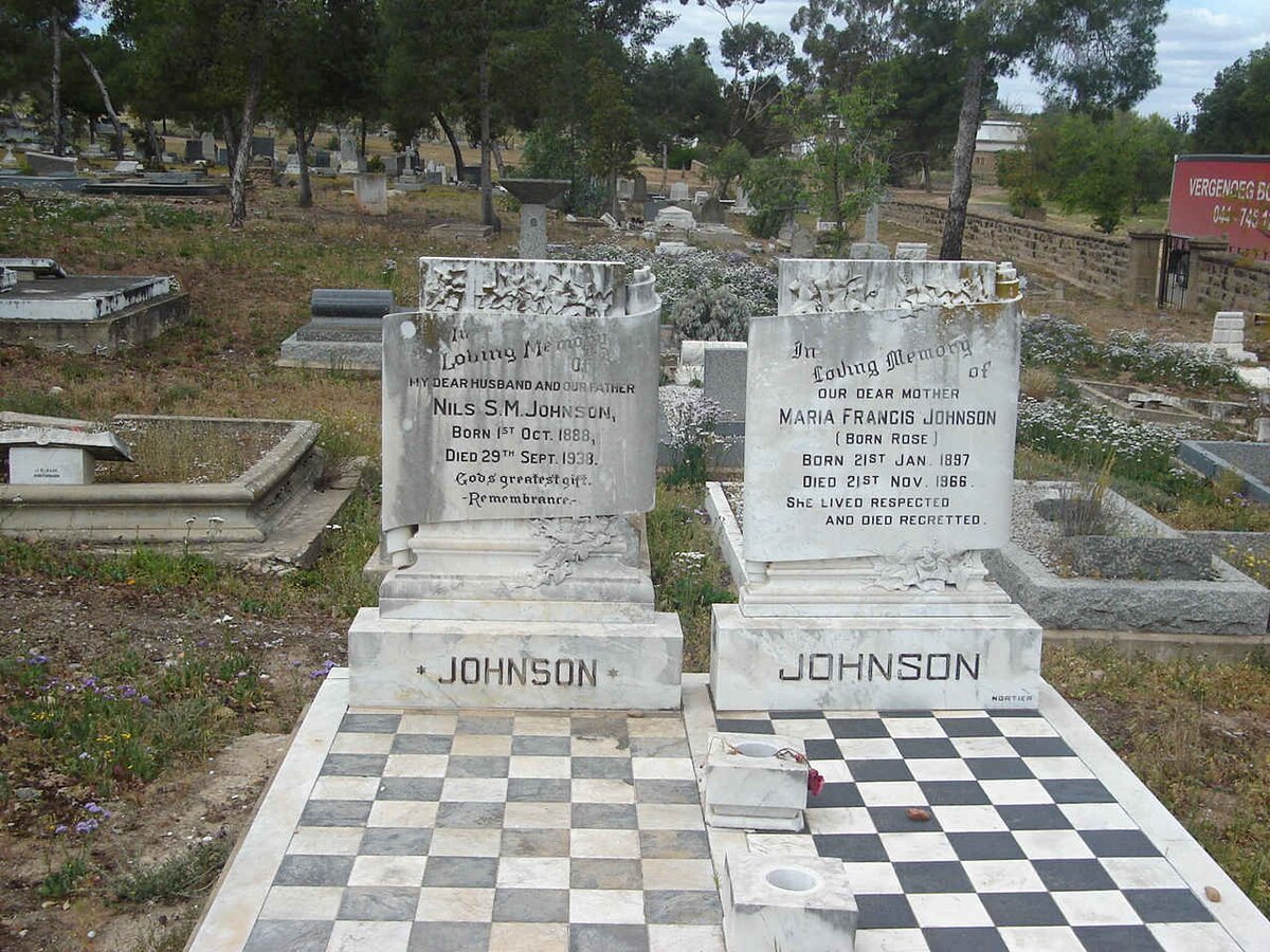 JOHNSON Nils S.M. 1888-1938 &amp; Maria Francis ROSE 1897-1966