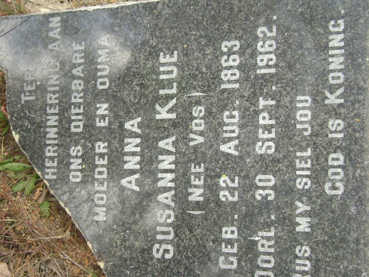 KLUE Anna Susanna nee VOS 1863-1962