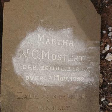 MOSTERT Martha W.C. 1845-1922