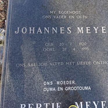 MEYER Johannes 1920-1995 &amp; Albertina Magdalena Gertruida Wilhelmina BARNARD 1923-2011