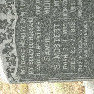 MOSTERT Samuel S. 1889-1955