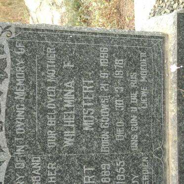 MOSTERT Wilhelmina F. nee GOUWS 1896-1978