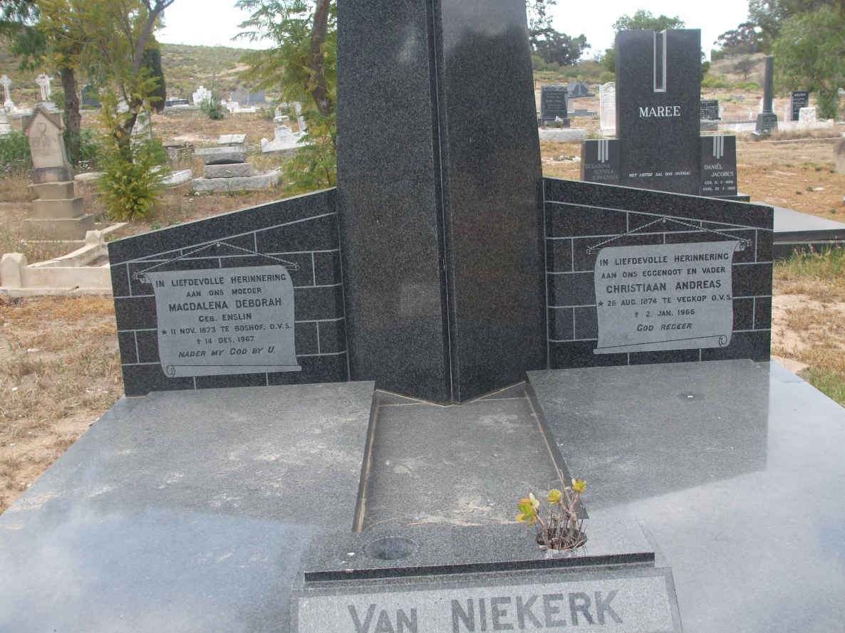 NIEKERK Christiaan Andreas, van 1874-1966 &amp; Magdalena Deborah ENSLIN 1873-1967