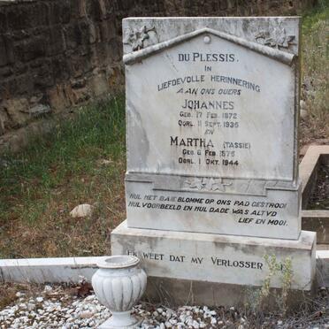 PLESSIS Johannes, du 1872-1935 &amp; Martha 1875-1944