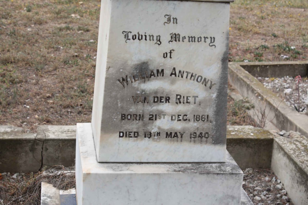 RIET William Anthony, van der 1861-1940