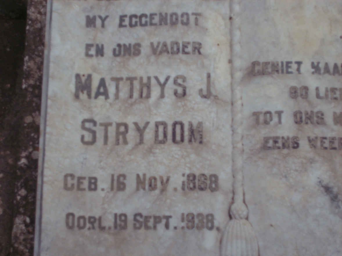 STRYDOM Matthys J. 1868-1938