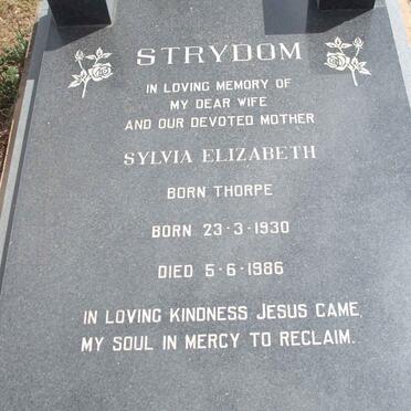 STRYDOM Sylvia Elizabeth nee THORPE 1930-1986