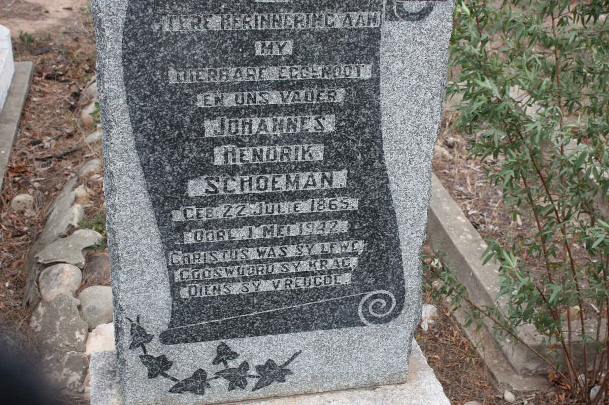 SCHOEMAN Johannes Hendrik 1865-1942