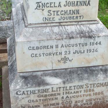 STEGMANN Angela Johanna nee JOUBERT 1844-1936 :: STEGMANN Catherine Littleton 1886-1886