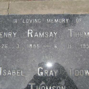 THOMSON Henry Ramsay 1885-1956 &amp; Isabel Gray DOW 1886-1960