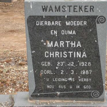 WAMSTEKER Martha Christina 1928-1987
