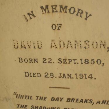 ADAMSON David 1850-1914