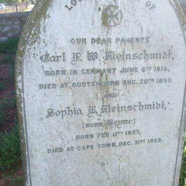 KLEINSCHMIDT Carl F.W. 1818-1895 &amp; Sophia L. HEYNE 1827-1869