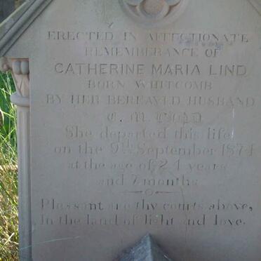 LIND Catherine Maria nee WHITCOMB -1874 
