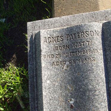 PATERSON Agnes nee WATT   -1897 