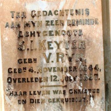 KEYTER S.I. nee VAN RYN 1844-1897