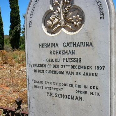 SCHOEMAN Hermina Catharina nee DU PLESSIS -1897