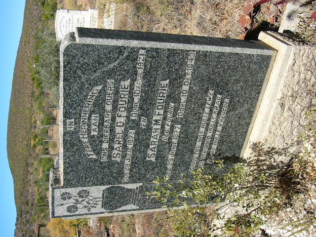 FOURIE Sarel D. 1872-1921 & Sarah M. FOURIE 1877-1943