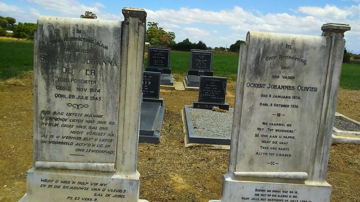OLIVIER Ockert Johannes 1874-1936 &amp; Susarah Johanna POTGIETER 1874-1945