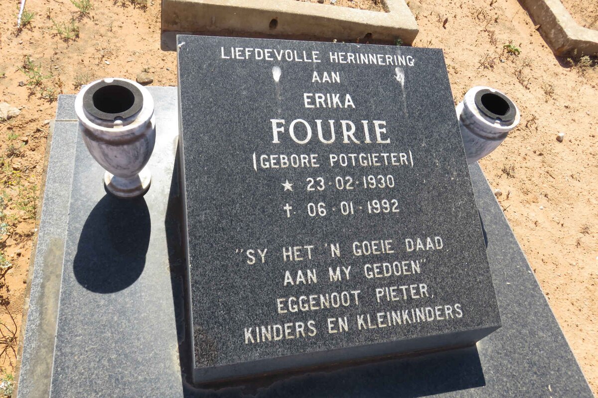FOURIE Erika nee POTGIETER 1930-1992