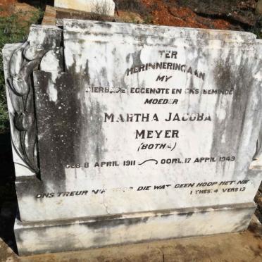 MEYER Martha Jacoba nee BOTHA 1911-1949