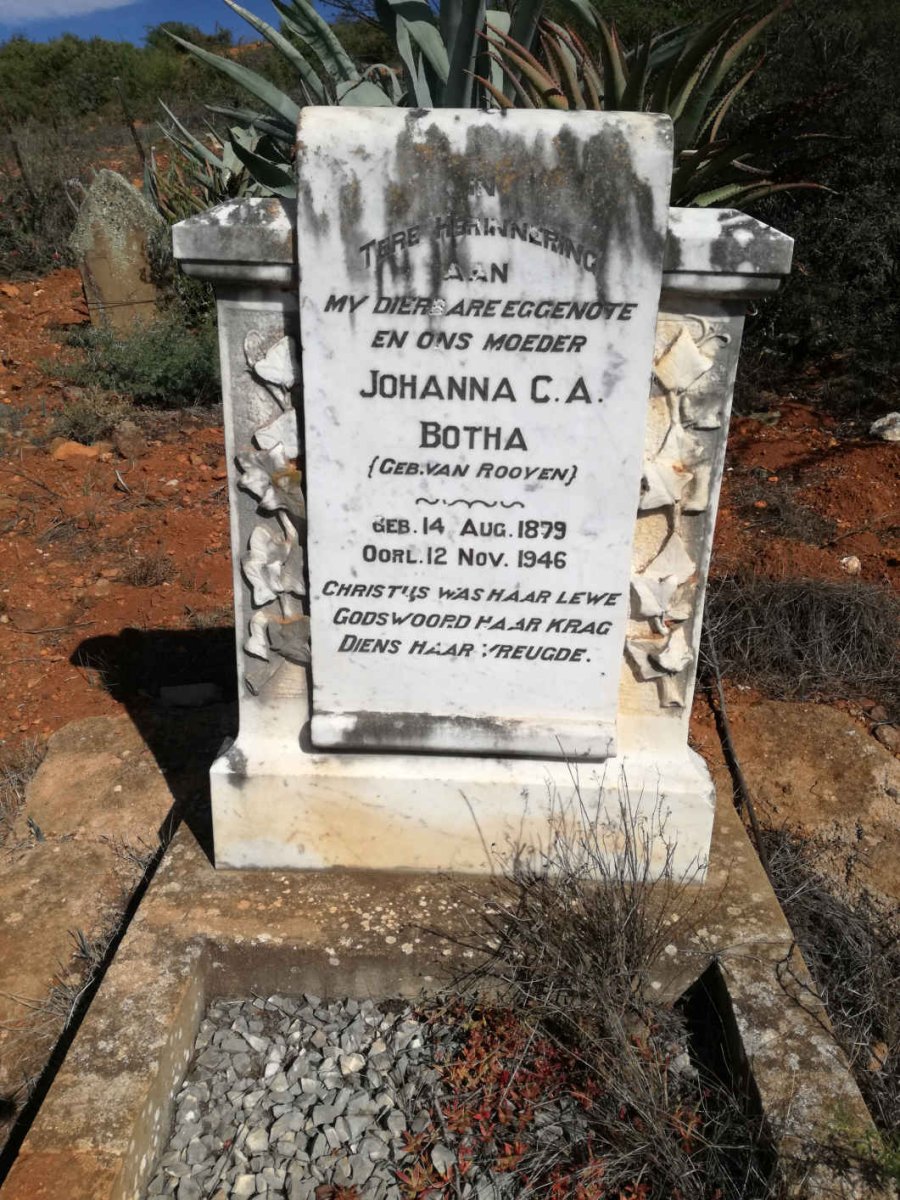 BOTHA Johanna C.A. nee VAN ROOYEN 1879-1946