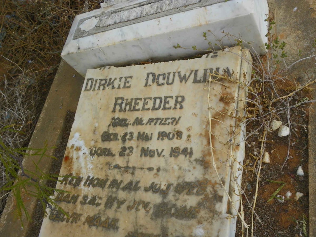 RHEEDER Dirkie Douwlina nee NORTIER 1908-1941