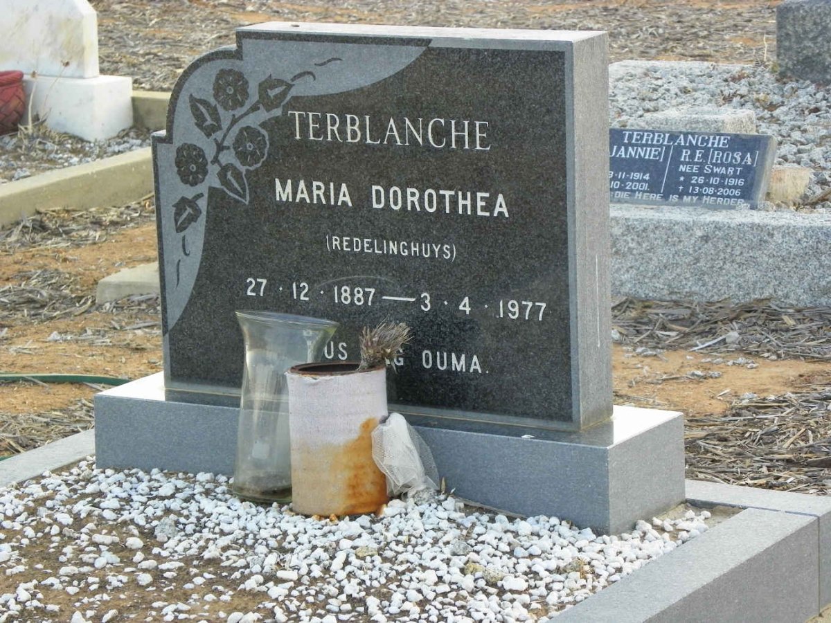 TERBLANCHE Maria Dorothea nee REDELINGHUYS 1887-1977