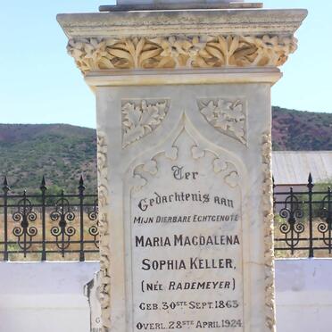 KELLER Maria Magdalena Sophia nee RADEMEYER 1863-1924