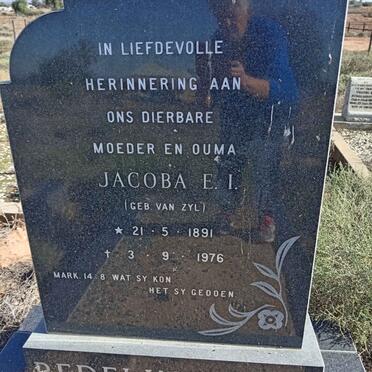 REDELINGHUYS Jacoba E.I. nee VAN ZYL 1891-1976