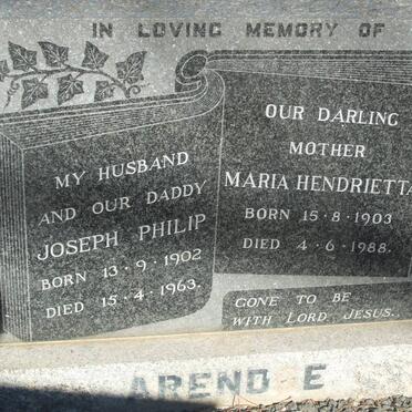 ARENDSE Joseph Philip 1902-1963 &amp; Maria Henrietta 1903-1988