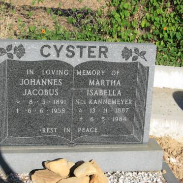 CYSTER Johannes Jacobus 1891-1958 &amp; Matha Isabella KANNEMEYER 1887-1984
