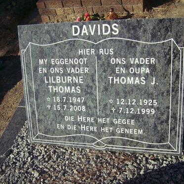 DAVIDS Thomas J. 1925-1999 :: DAVIDS Lilburne Thomas 1947-2008