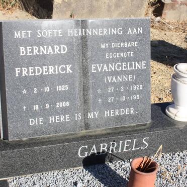 GABRIELS Bernard Frederick 1925-2008 &amp; Evangeline 1920-1991