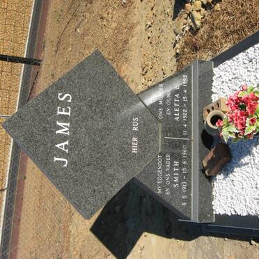 JAMES Smith 1913-1960 &amp; Aletta E. 1922-1995