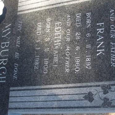 MYBURGH Frank 1897-1960 &amp; Edith 1900-1982